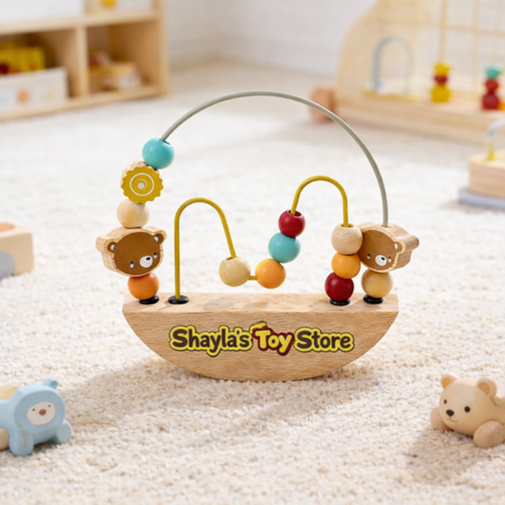 Montessori Wooden Bead Maze Toy – Educational Baby Motor Skills Learning Toy