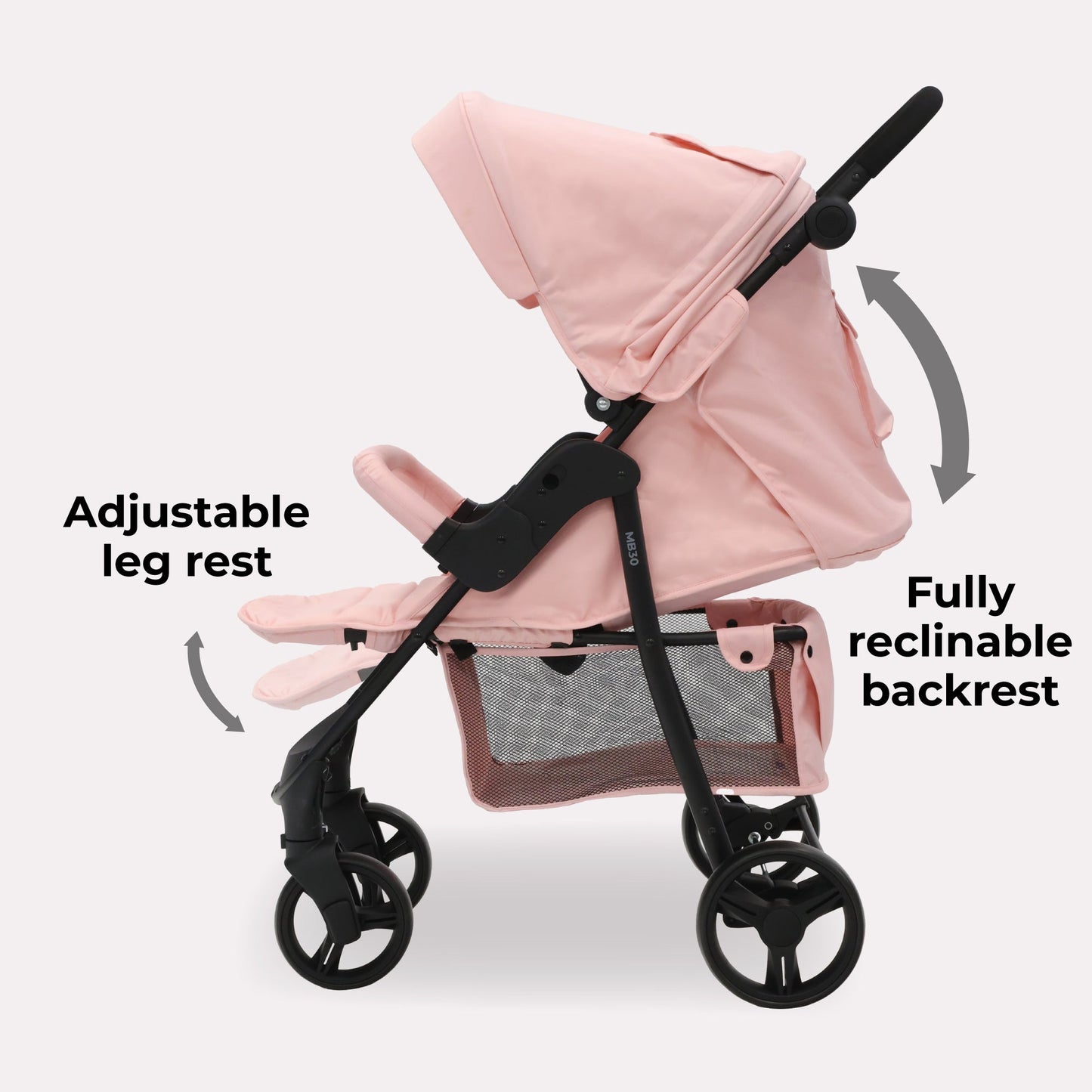 Lightweight Pushchair – Pink Leopard Compact