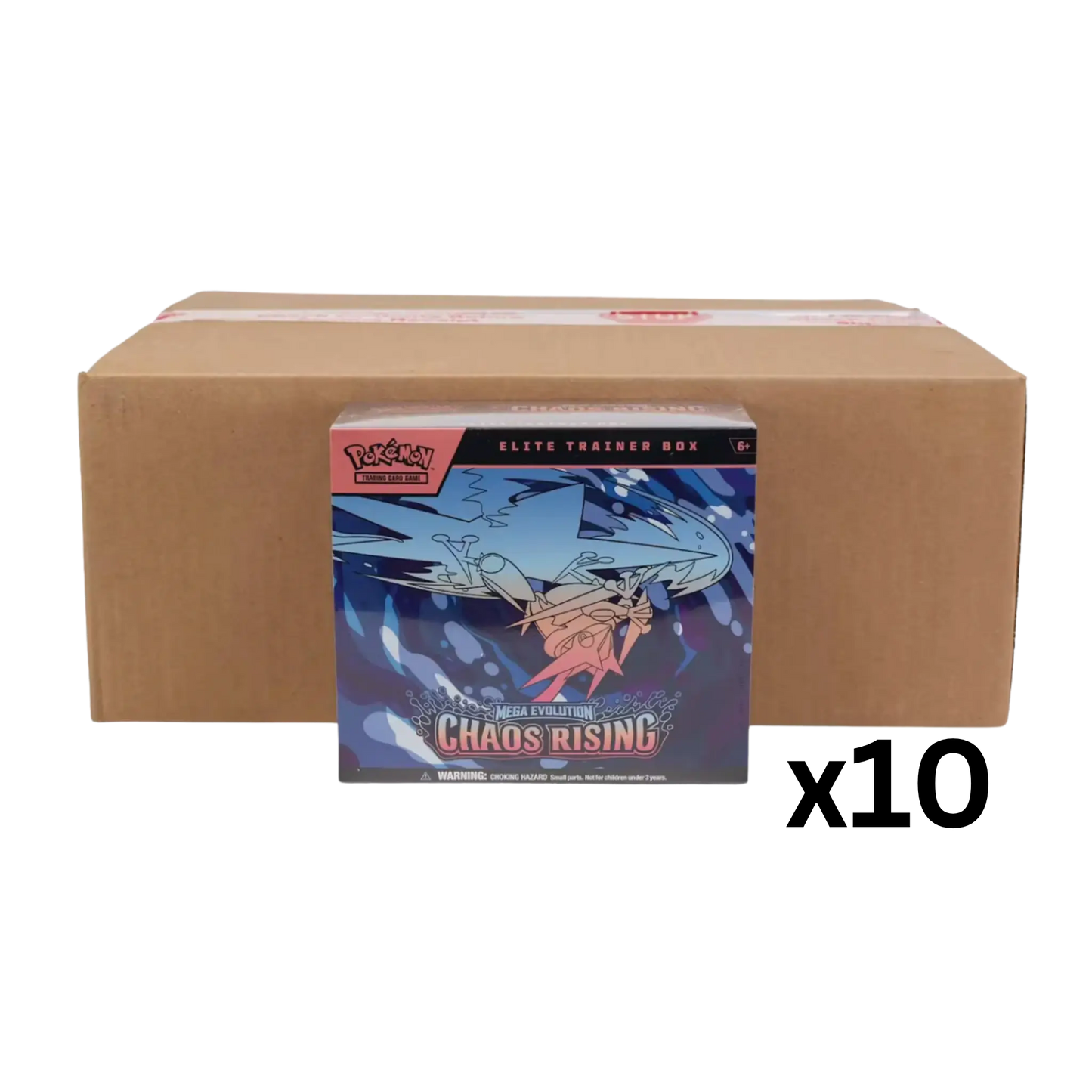 Sealed Case of 10: Pokémon TCG: Mega Evolution Chaos Rising ETB Case