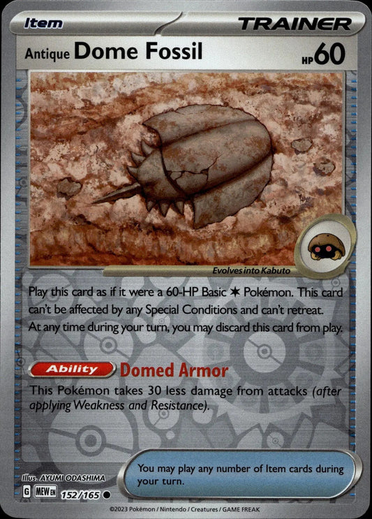 SV2a: Pokemon Card 151 #155/165 Antique Dome Fossil
