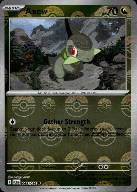 SV: Black Bolt #068/086 Axew (Poke Ball Pattern)