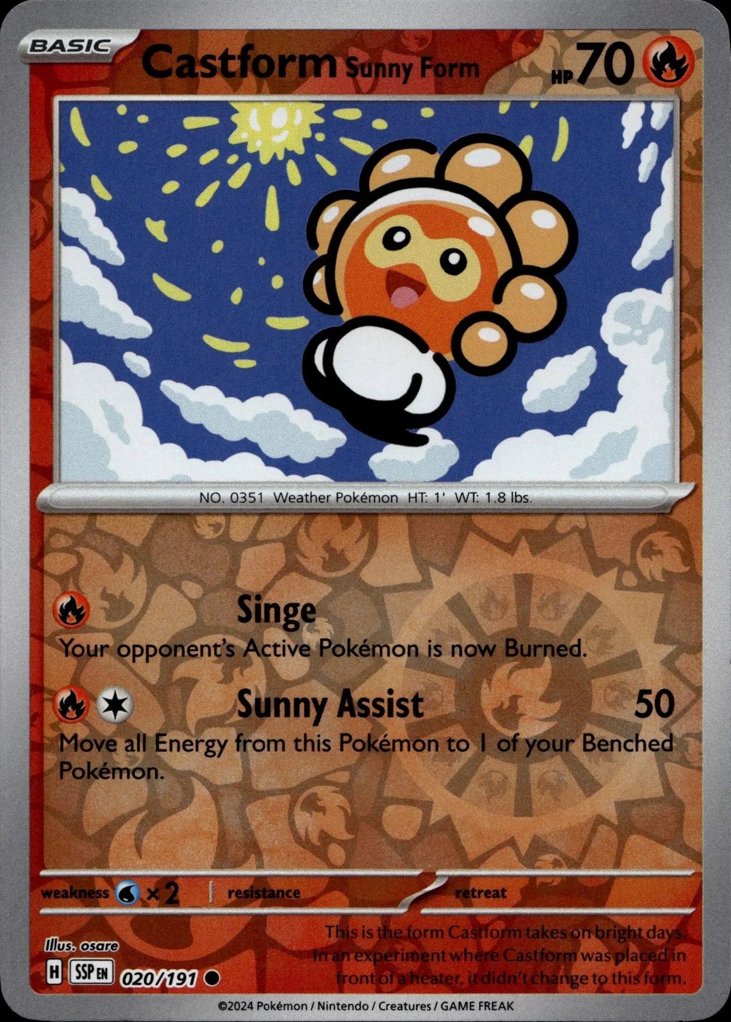 SV08: Surging Sparks #020/191 Castform Sunny Form