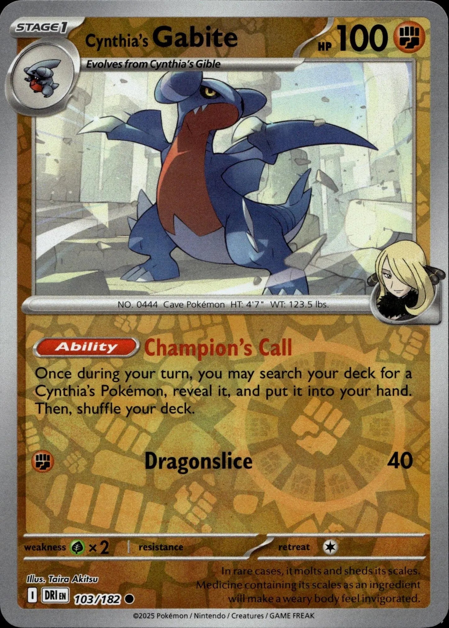SV10: Destined Rivals #103/182 Cynthia's Gabite