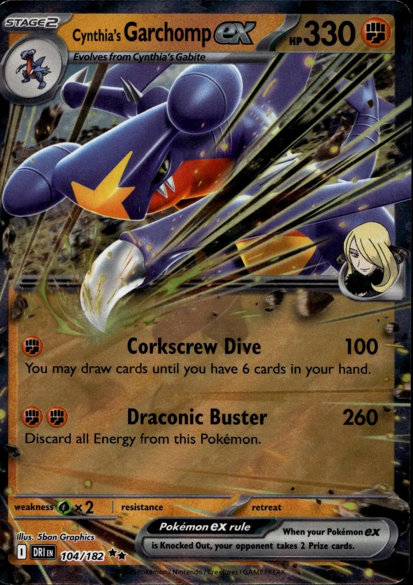 SV10: Destined Rivals #104/182 Cynthia's Garchomp ex