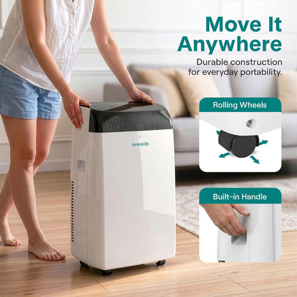 SereneLife Portable Air Conditioner 16000 BTU with WiFi, Portable AC Air Conditioning Unit, 3-in-1 with Cooling, Fan & Dehumidifier Modes, Self-Evaporating & Sleep Mode for Large Rooms & Home Office
