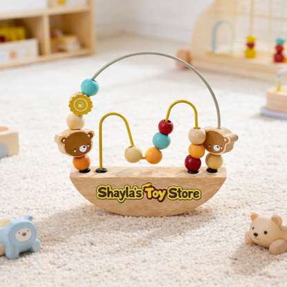 Montessori Wooden Bead Maze Toy – Educational Baby Motor Skills Learning Toy