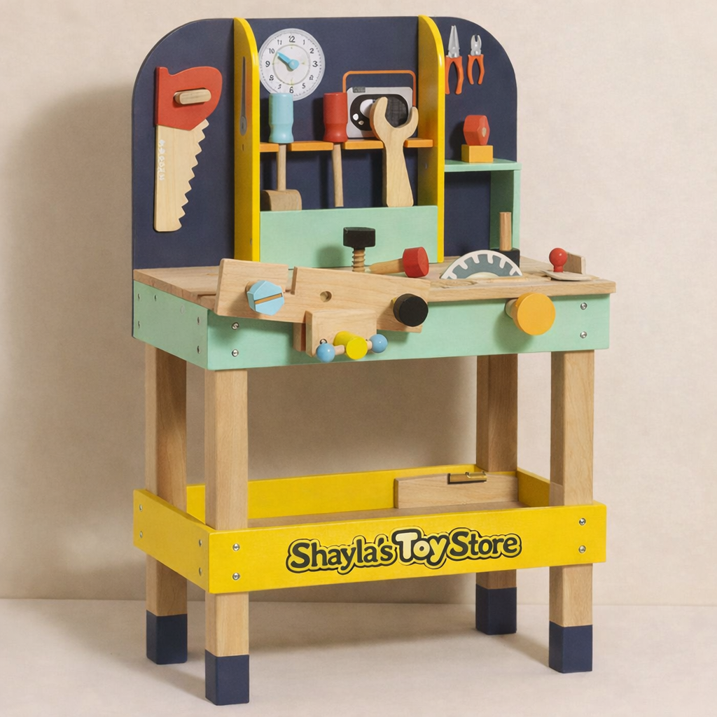 Kids Wooden Tool Workbench – Montessori Educational DIY Play Tool Set