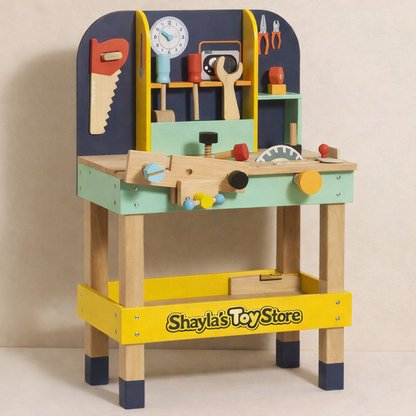 Kids Wooden Tool Workbench – Montessori Educational DIY Play Tool Set