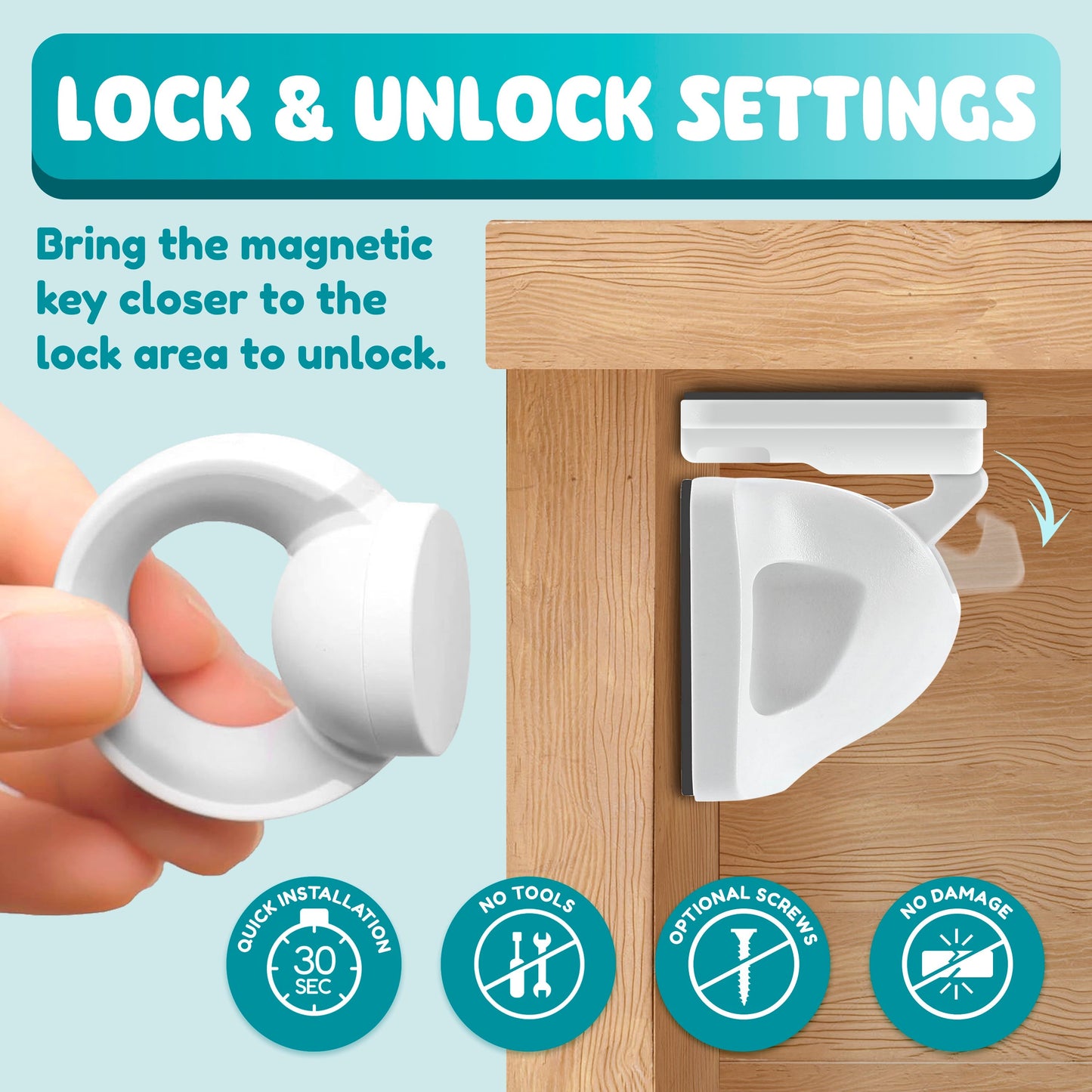 Magnetic safety locks (4 pack)