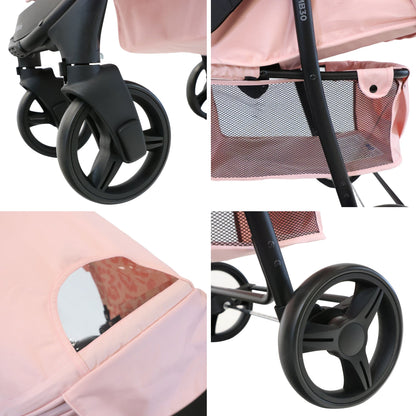 Lightweight Pushchair – Pink Leopard Compact