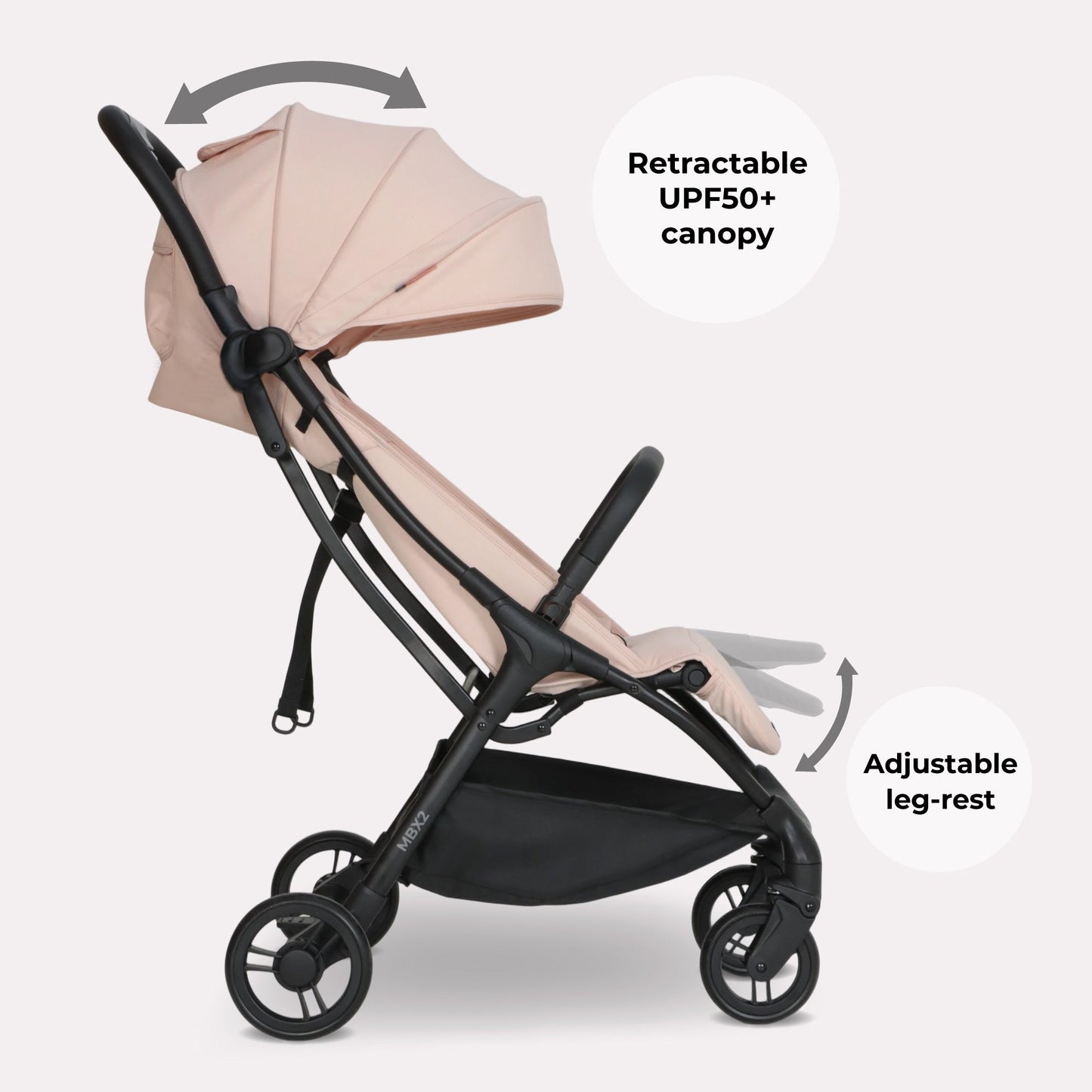 Compact Stroller – Blush Pink Lightweight