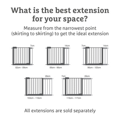 Maxi-Secure Pressure Fit Safety Gate, 76 - 82cm to 82 - 89cm with 7cm extension
