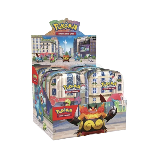Pokémon TCG: Lumiose City Mini Tin Display Box – 10 Sealed Mini Tins