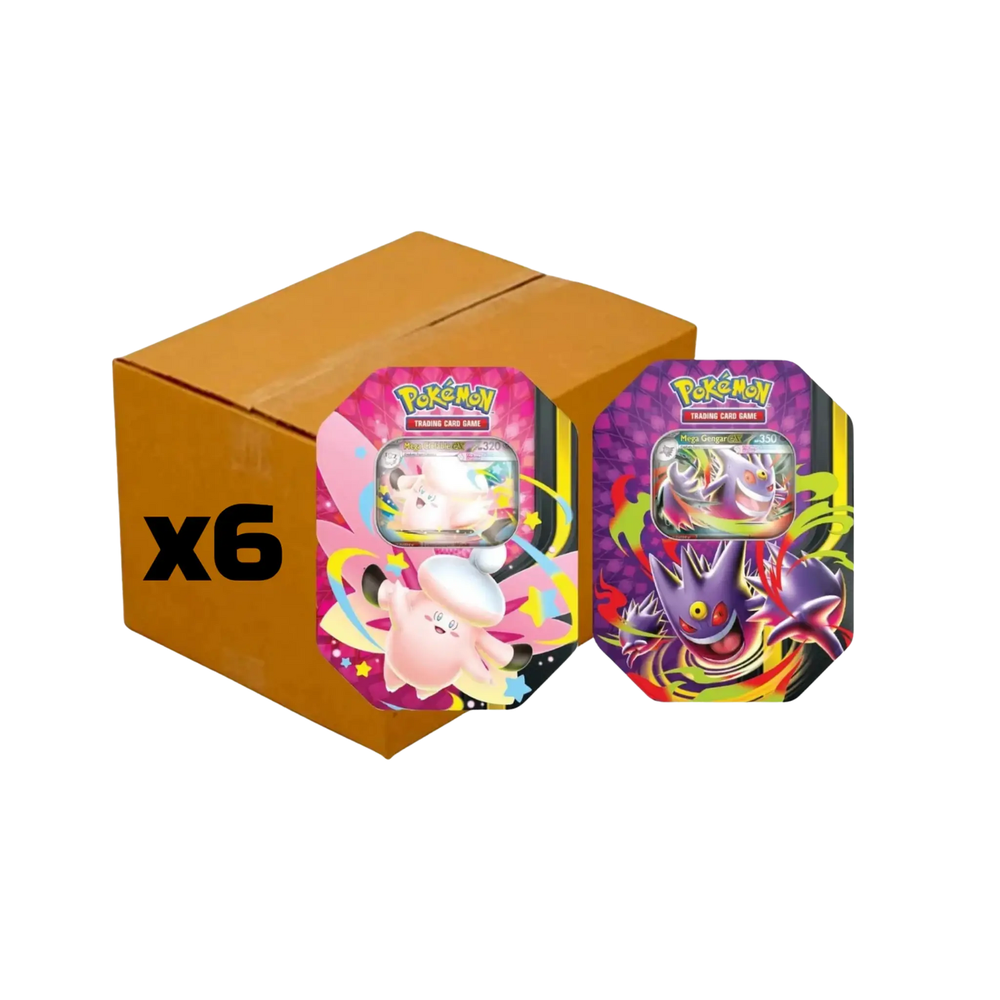 Pokémon Sealed Case: Mega Moonlit Tin (6ct) – Mega Gengar ex & Mega Clefable ex