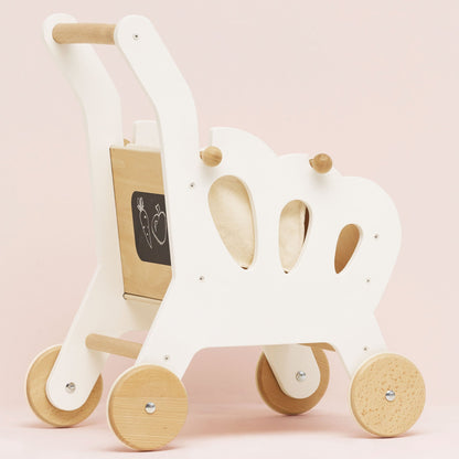 Wooden Baby Walker Toy Cart with Storage Bag – Montessori Push Walker for Toddlers