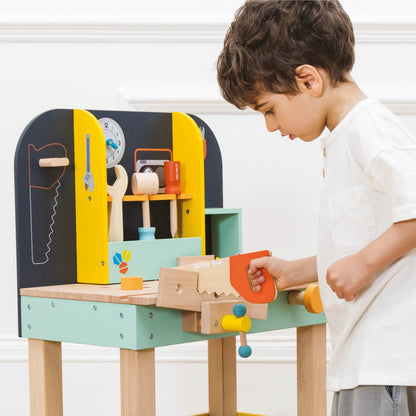 Kids Wooden Tool Workbench – Montessori Educational DIY Play Tool Set