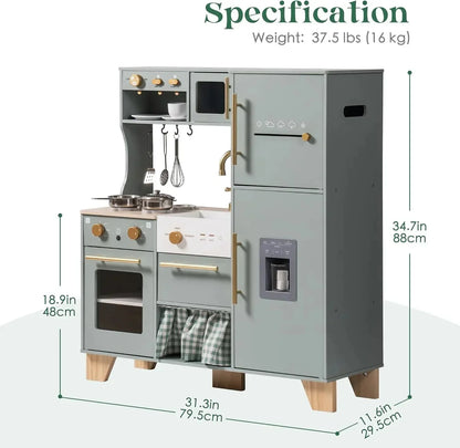 Tiny Chef XL - Wooden Play Kitchen Green