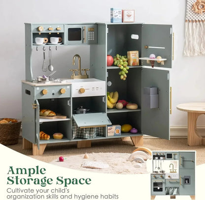 Tiny Chef XL - Wooden Play Kitchen Green
