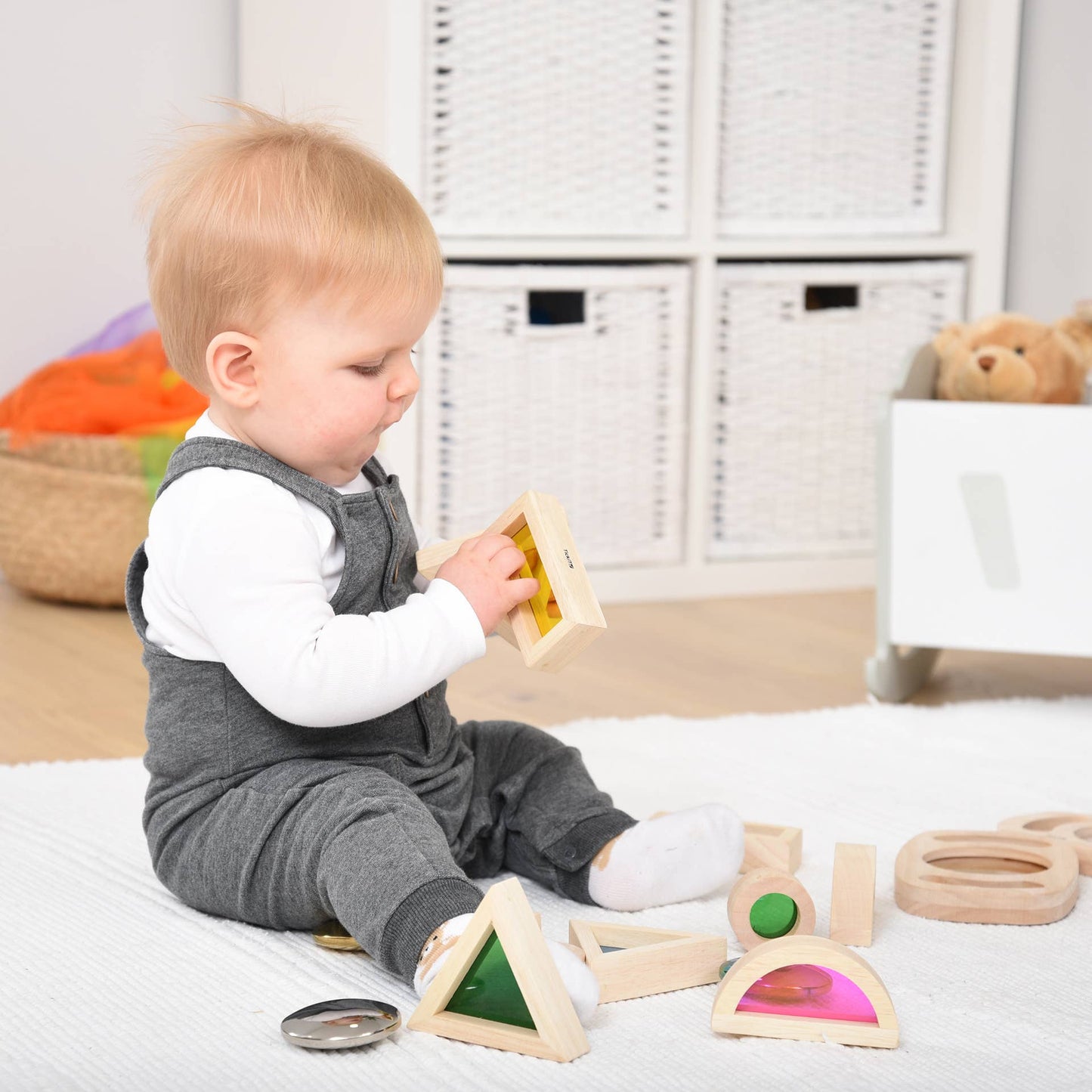 Rainbow Blocks -  Building blocks - Wooden Toy - Sensory