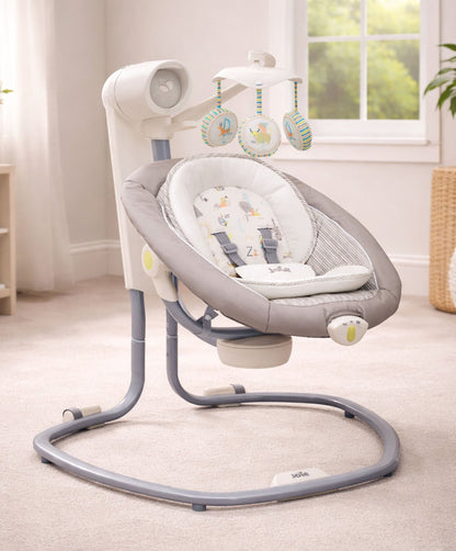 Electric Baby Swing Chair with Music & Vibration – Infant Soothing Rocker Seat (Nature Alphabet)