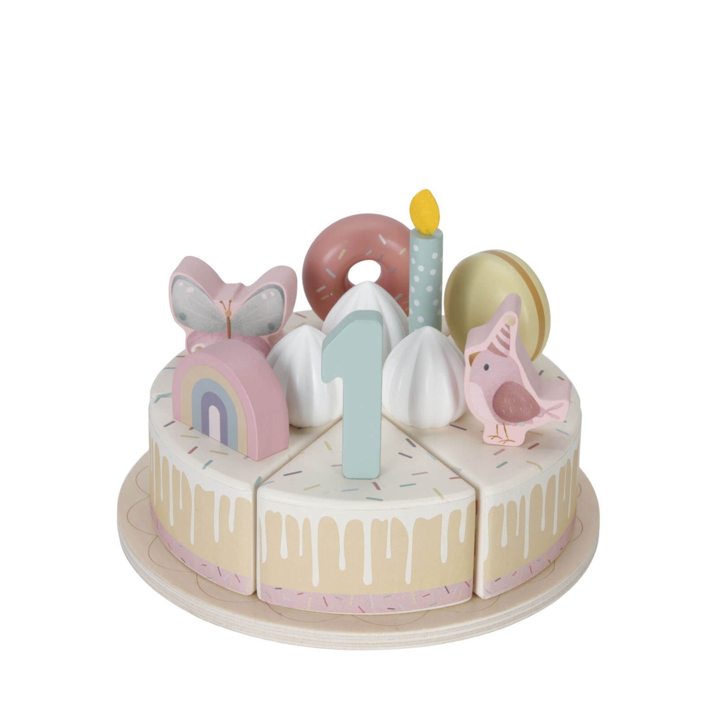 Wooden Birthday Cake - Pink