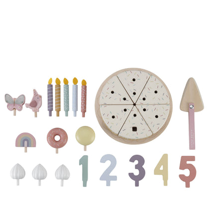 Wooden Birthday Cake - Pink